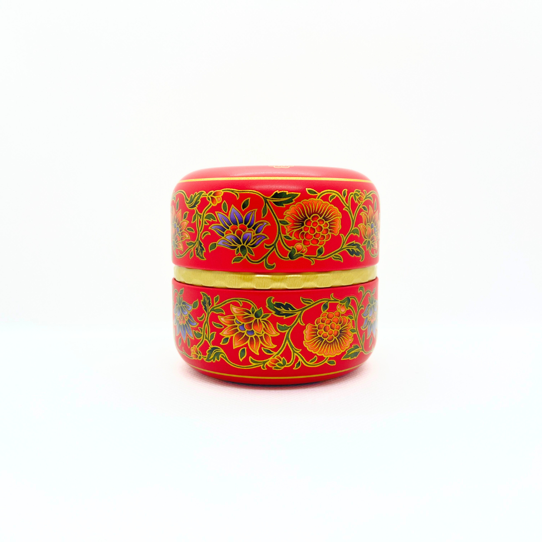 茶缶豆入り番茶(ほうじ仕上げ) オリエント赤