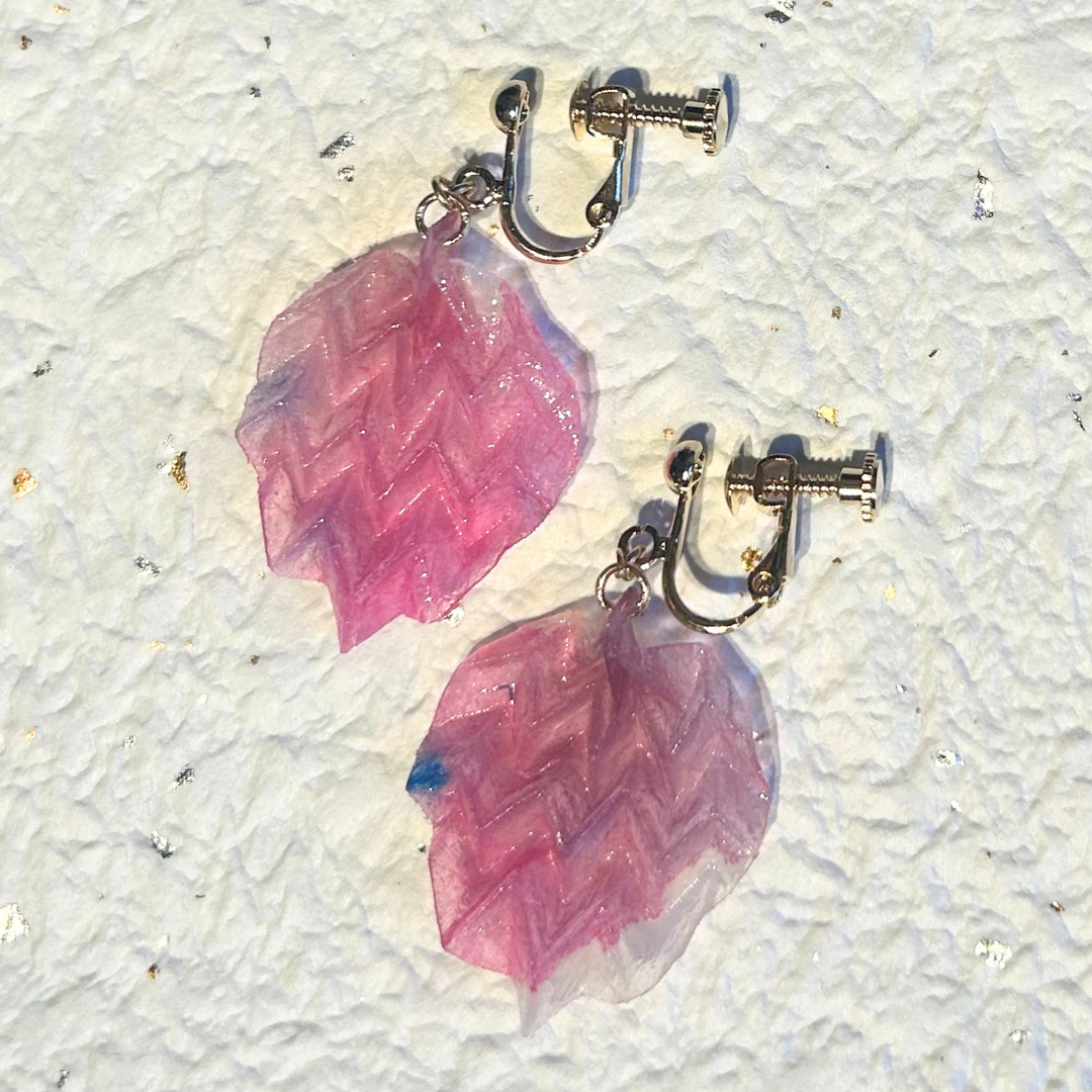 【二俣和紙】morinokomichi イヤリング Pink