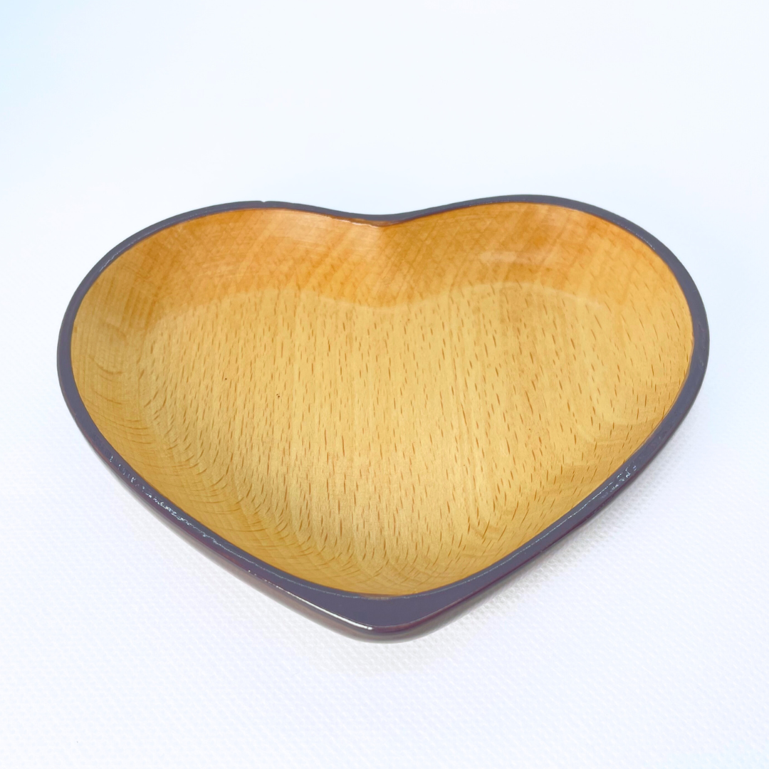 【a.depaオリジナル】越前木製カトラリー -ハートの器- 藤紫