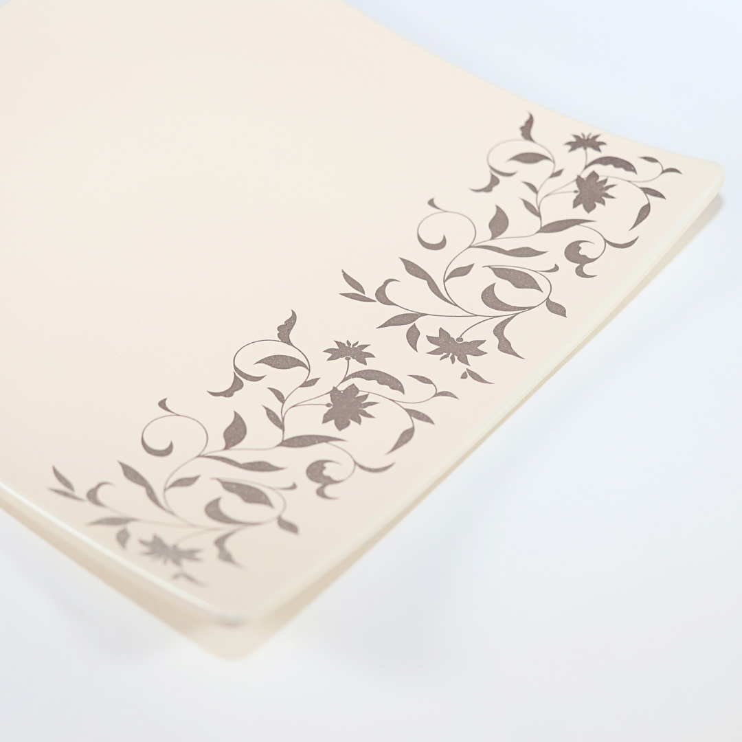 【アールデコ】スクウェアディッシュ・オフホワイト Mサイズ