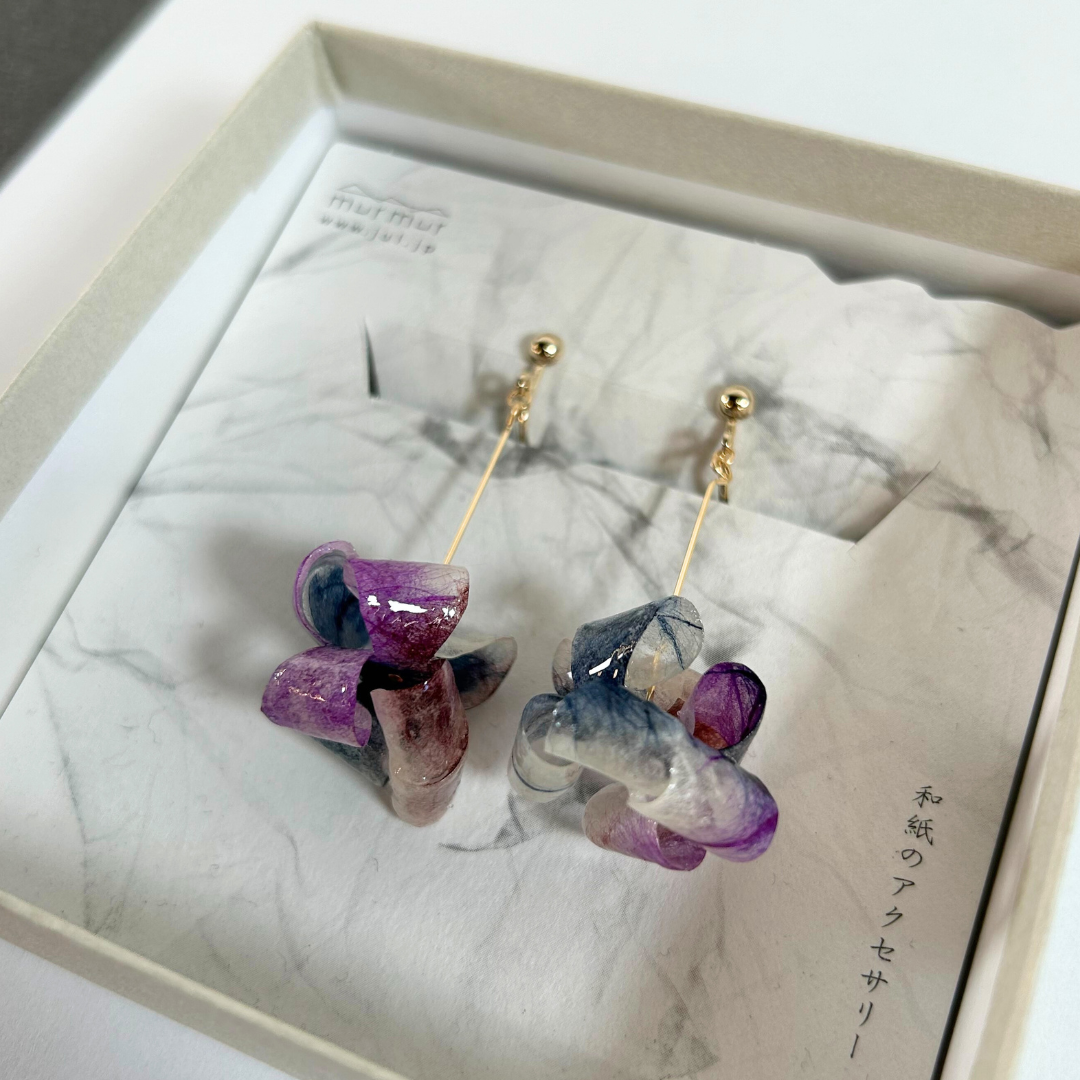 【二俣和紙】Parsonality イヤリング Purple