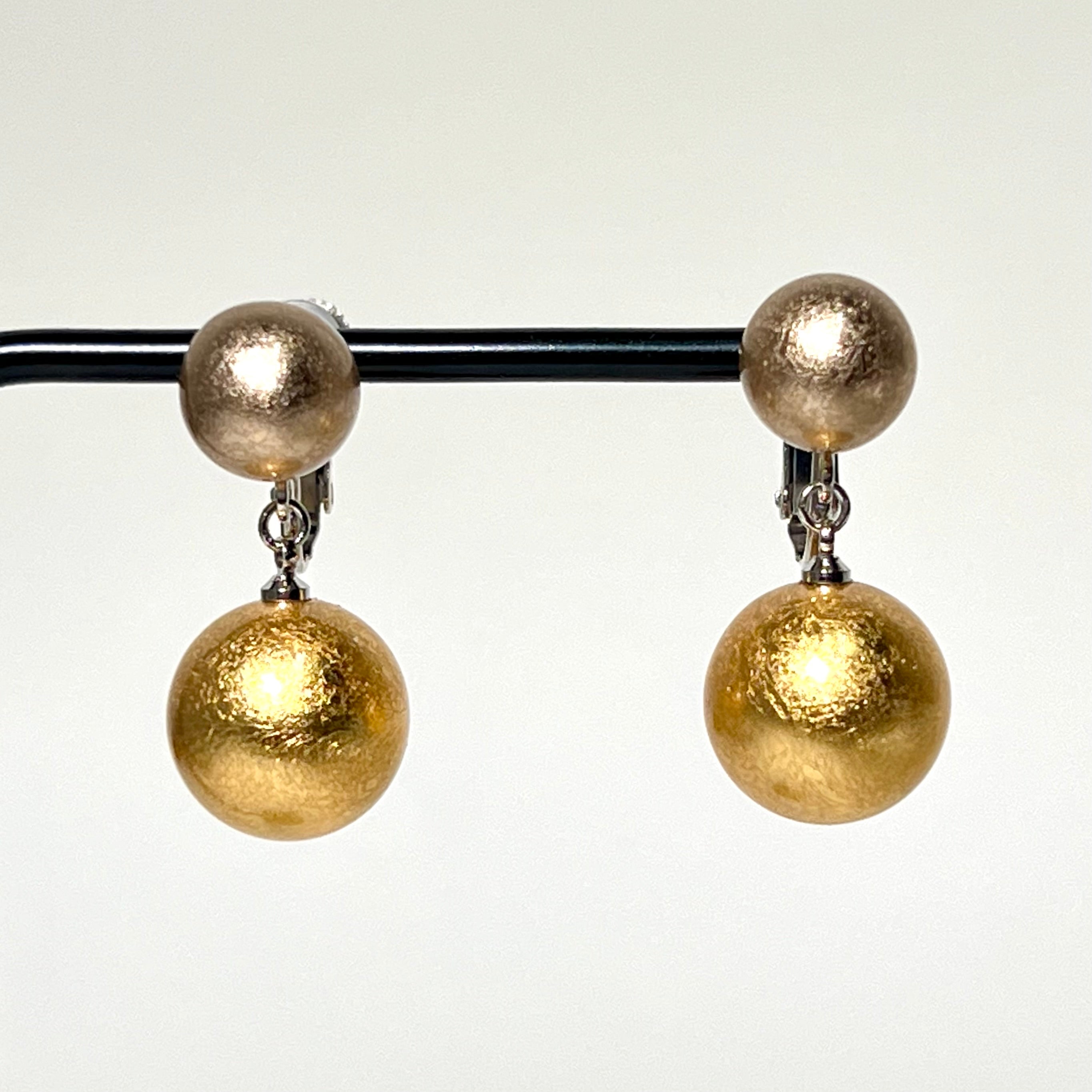 箔珠 2粒イヤリング 永遠色&久遠色