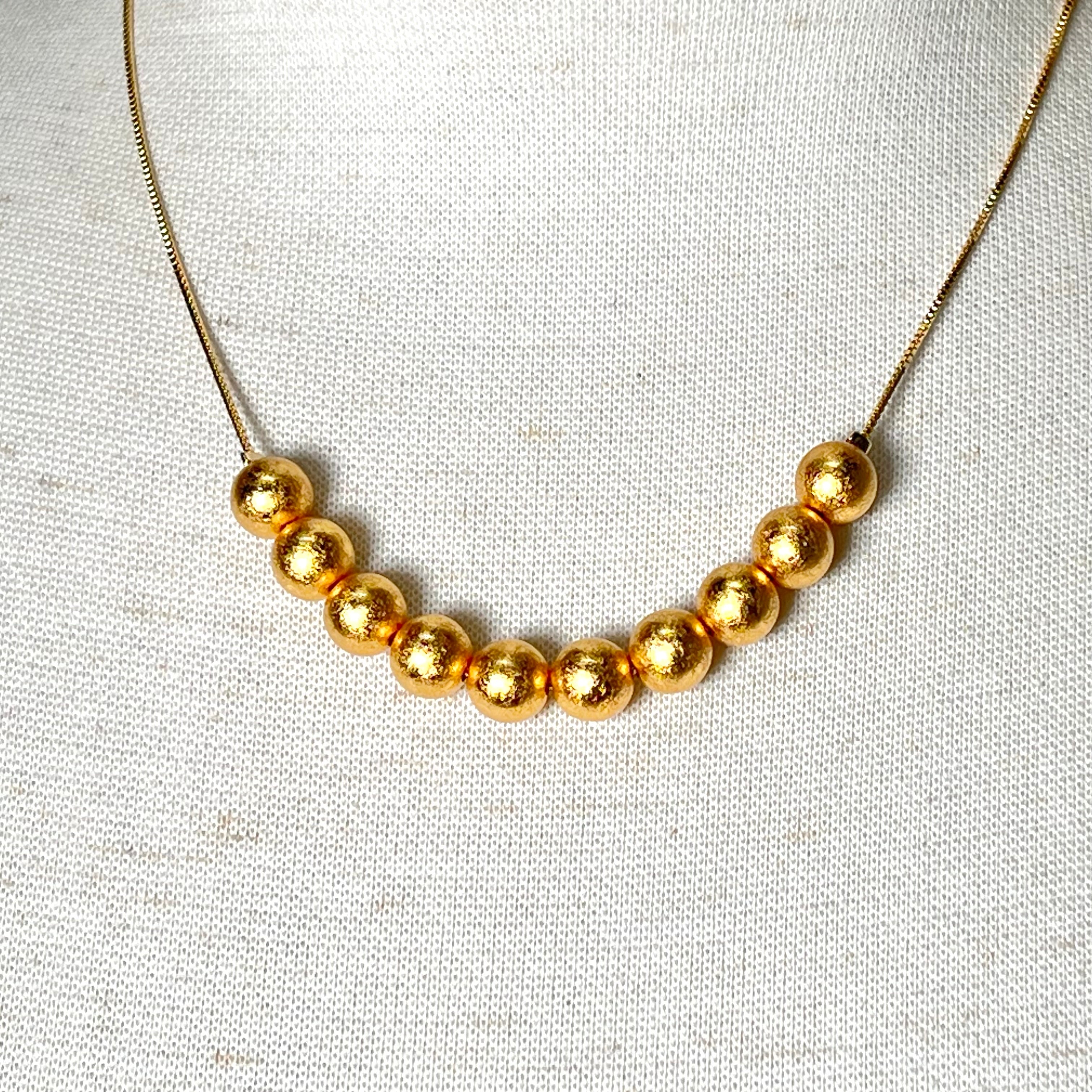 箔珠 10粒ネックレス 永遠色