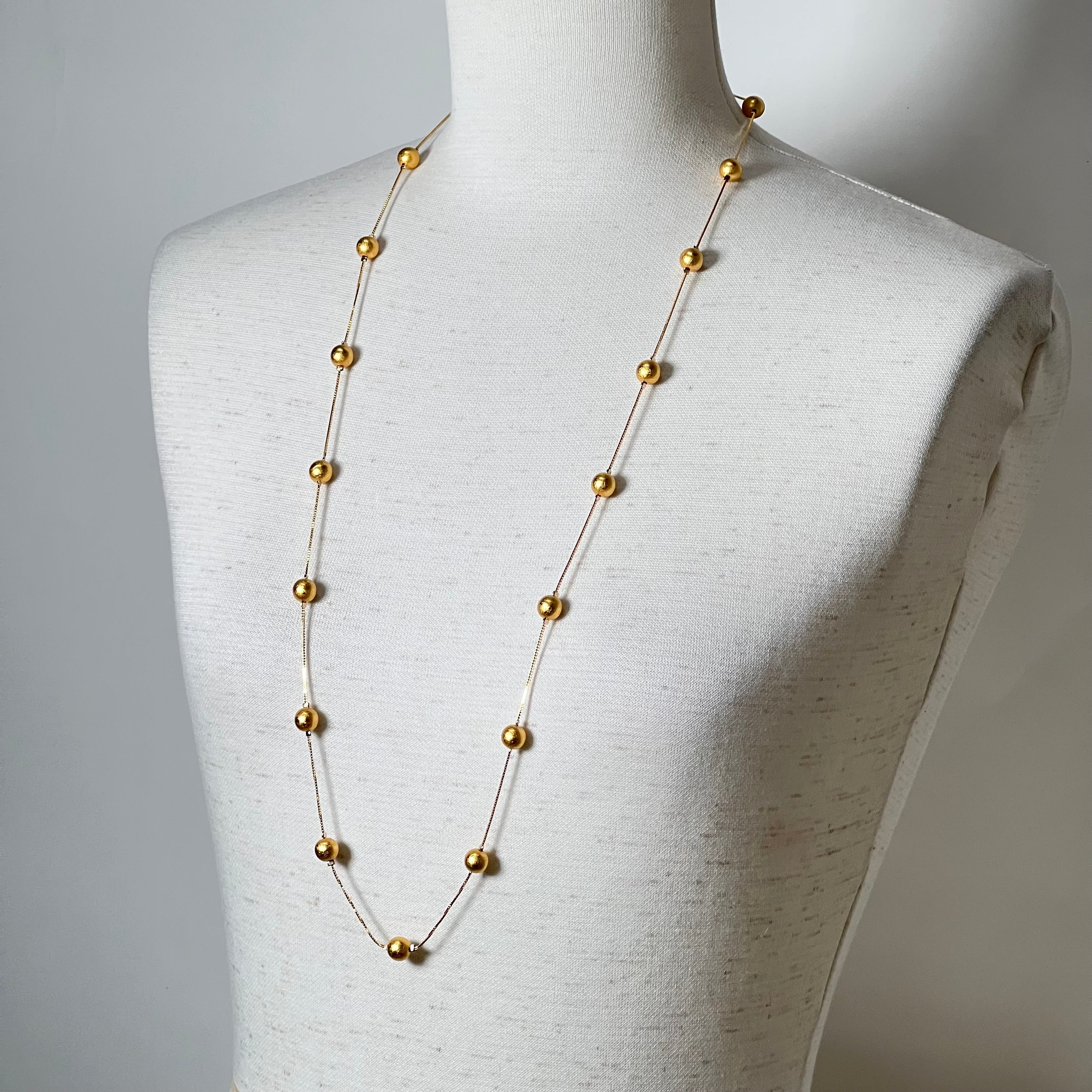 箔珠 ステーションネックレス 永遠色