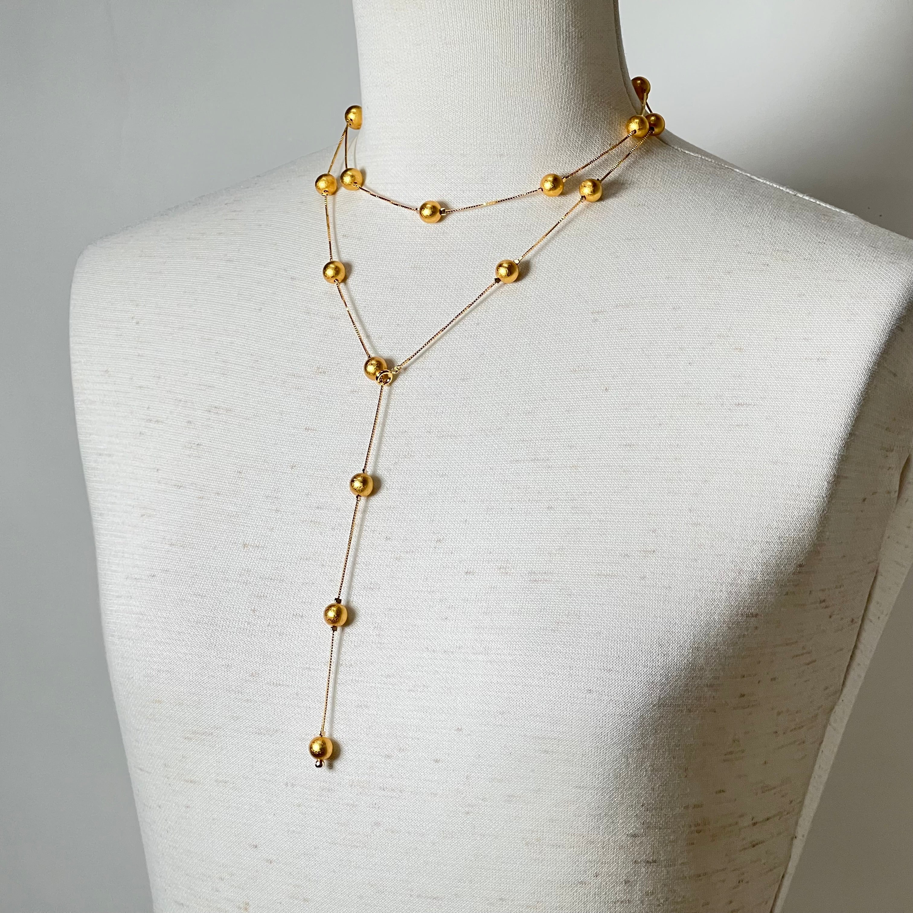 箔珠 ステーションネックレス 永遠色