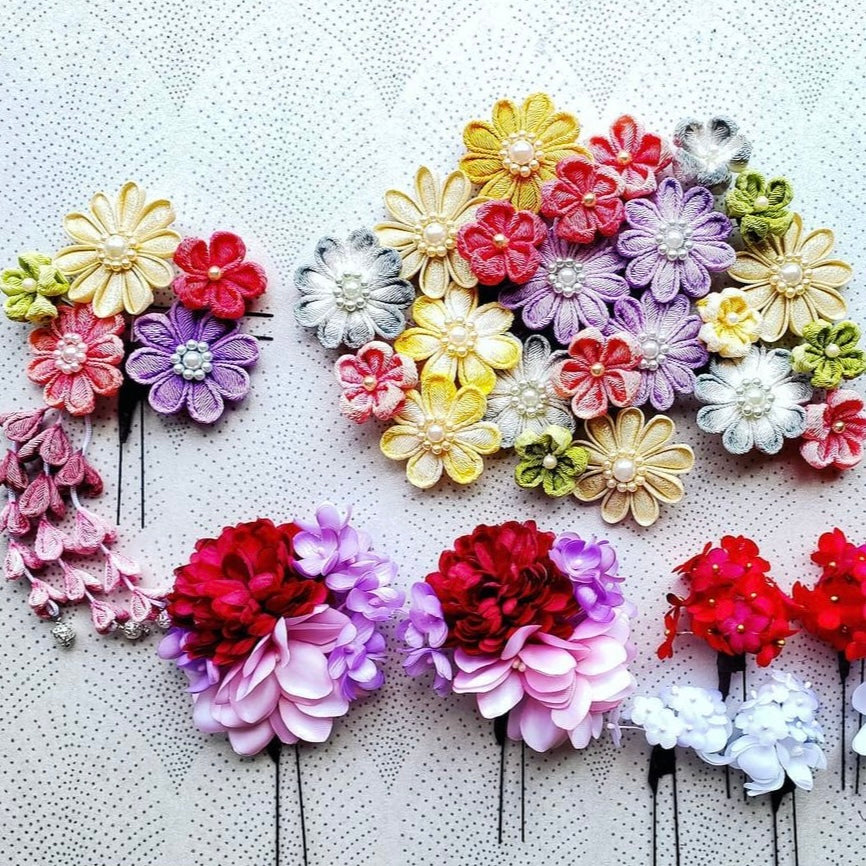 つまみ細工 振袖にあわせたセミオーダー髪飾り