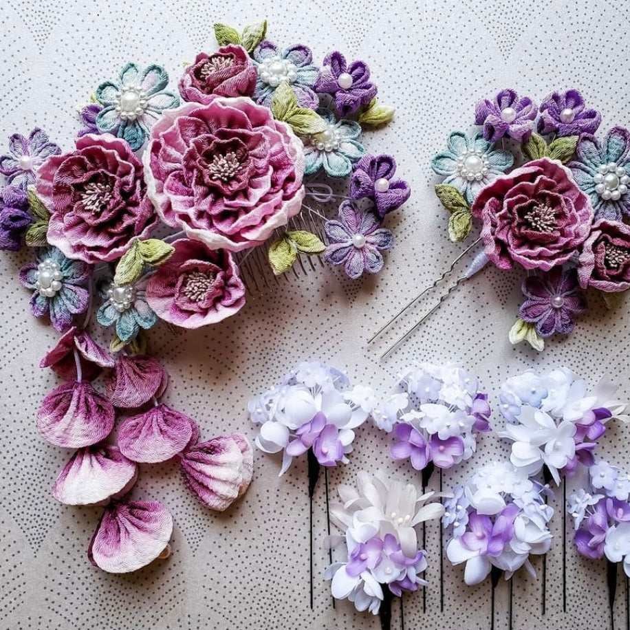 つまみ細工 振袖にあわせたセミオーダー髪飾り