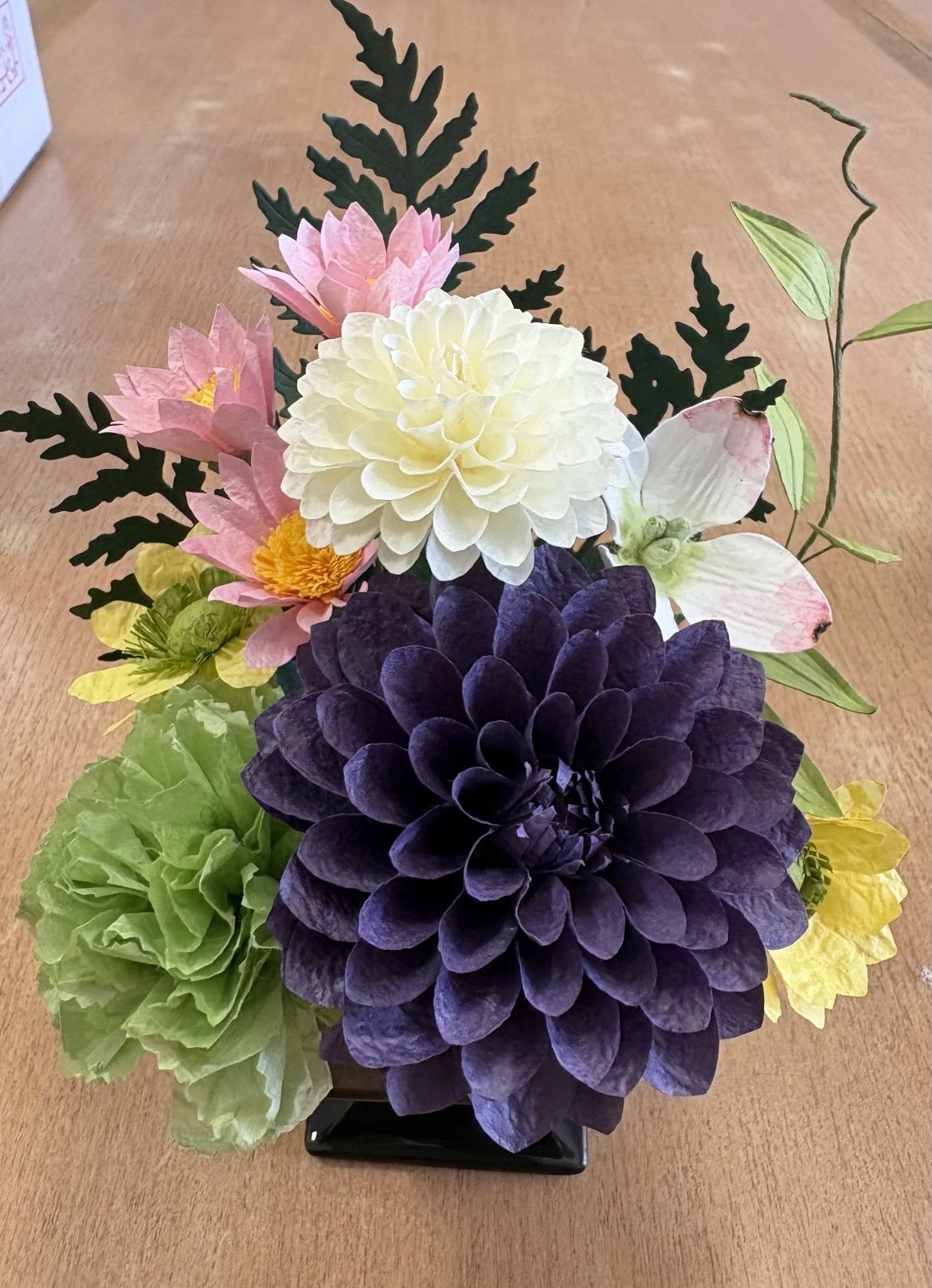 【越前和紙】紫ダリアのお仏花