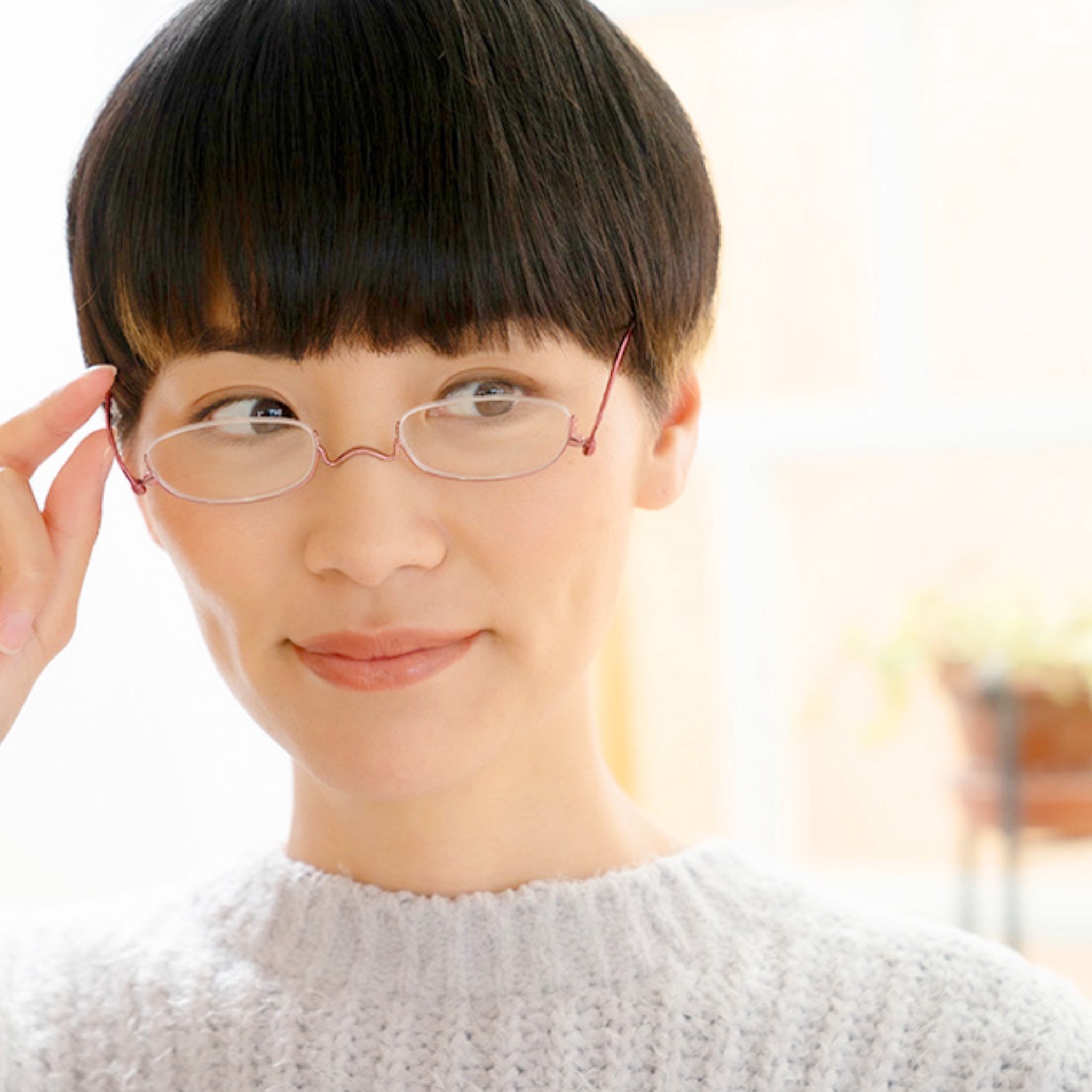 ペーパーグラス Nスタ アンダーリム型(レッド) | 折りたたみ老眼鏡 | グッドデザイン賞受賞