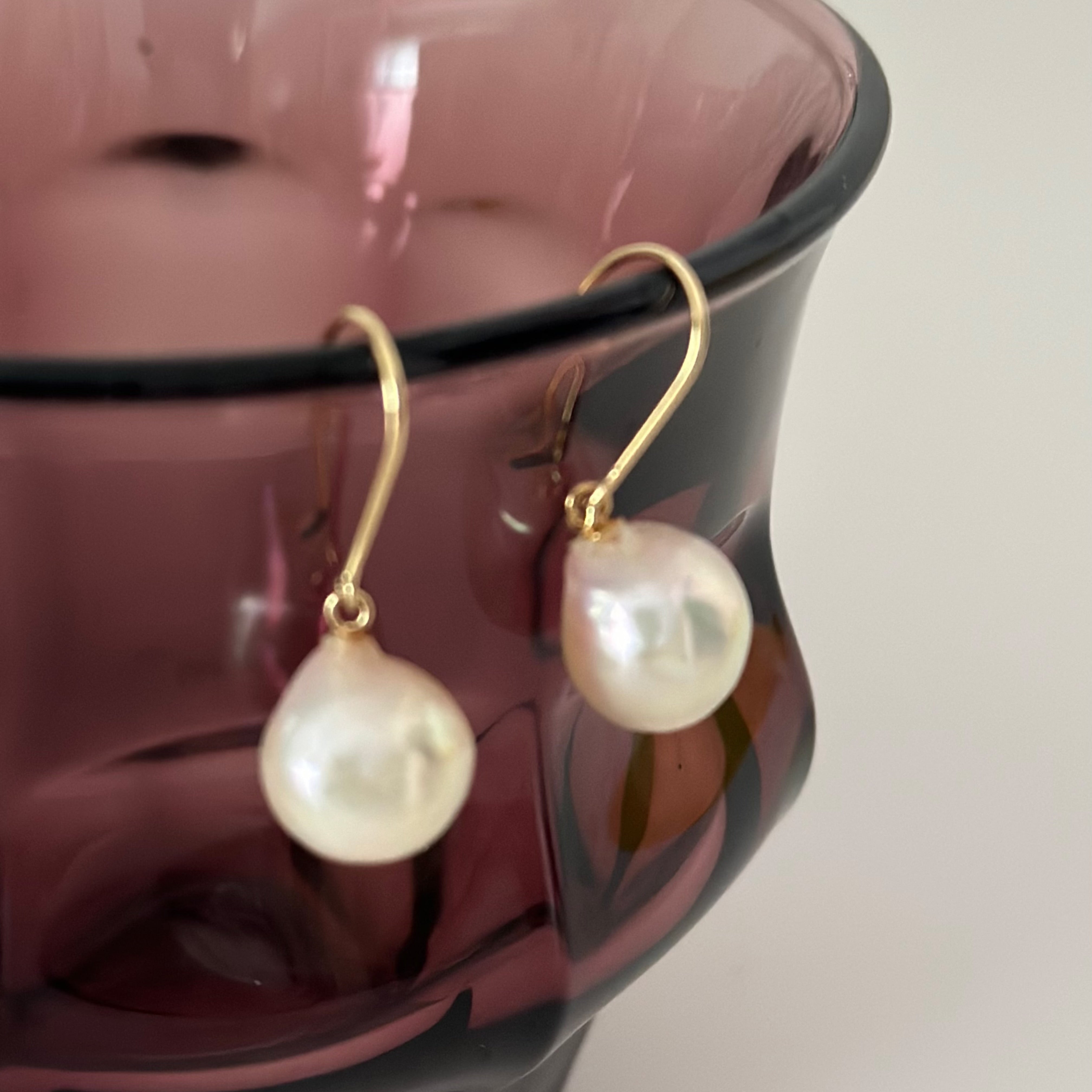9mmパール フックピアス ホワイト