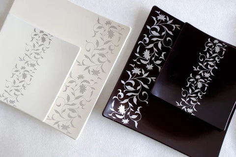 【アールデコ】スクウェアディッシュ・溜 Mサイズ