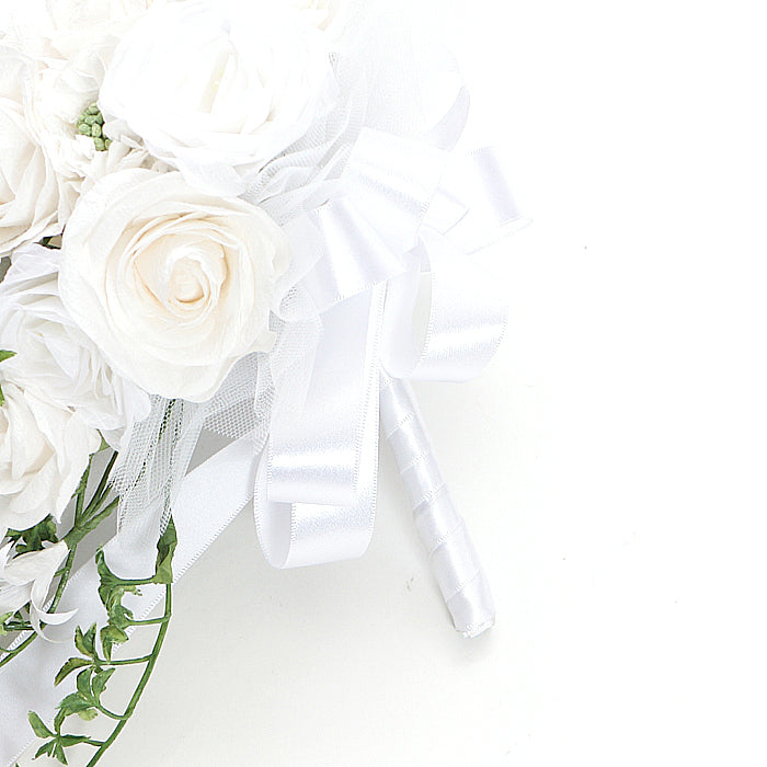 【越前和紙】和紙の花ウエディング・ティアドロップブーケ「スノーホワイト」