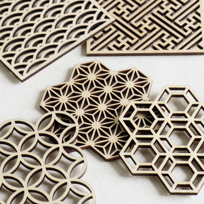 【越前箪笥】縁起柄コースター(亀甲)