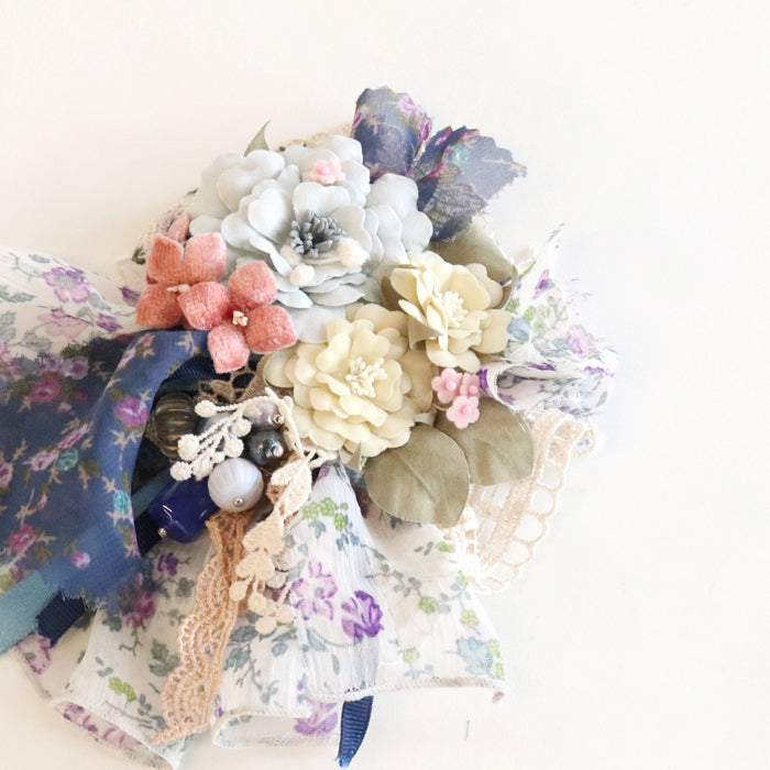 草木染めコサージュ大