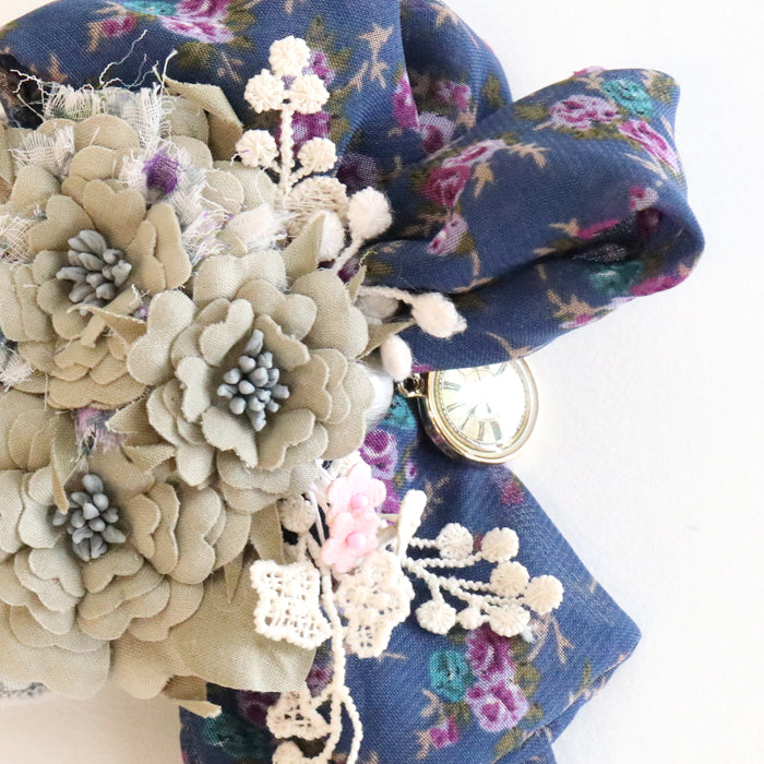 草木染めコサージュ小