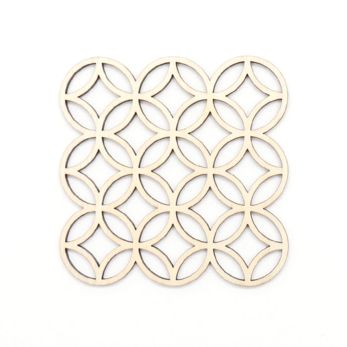 【越前箪笥】縁起柄コースター(七宝)