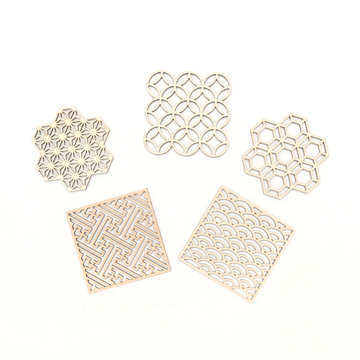 【越前箪笥】縁起柄コースター(七宝)