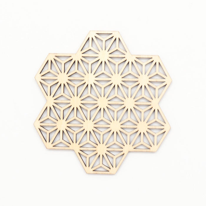 【越前箪笥】縁起柄コースター(麻の葉)