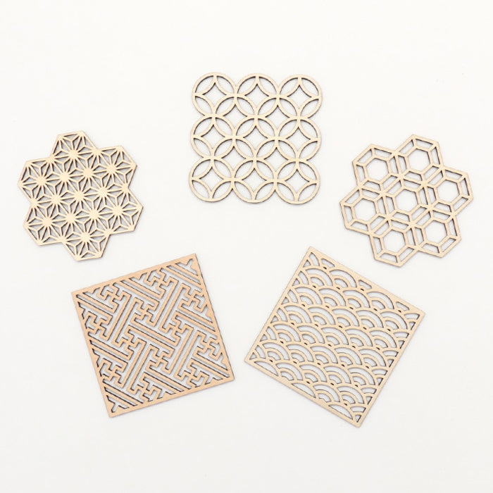 【越前箪笥】縁起柄コースター5種セット