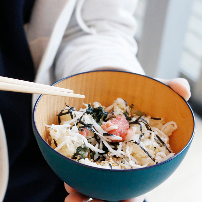 【名入れ可能】木彩椀/ビターカラーズ 濡羽(黒)