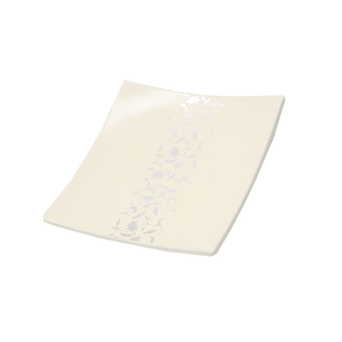 アールデコ ペア皿 溜&オフホワイト