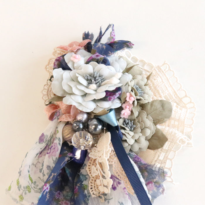 草木染めコサージュ大