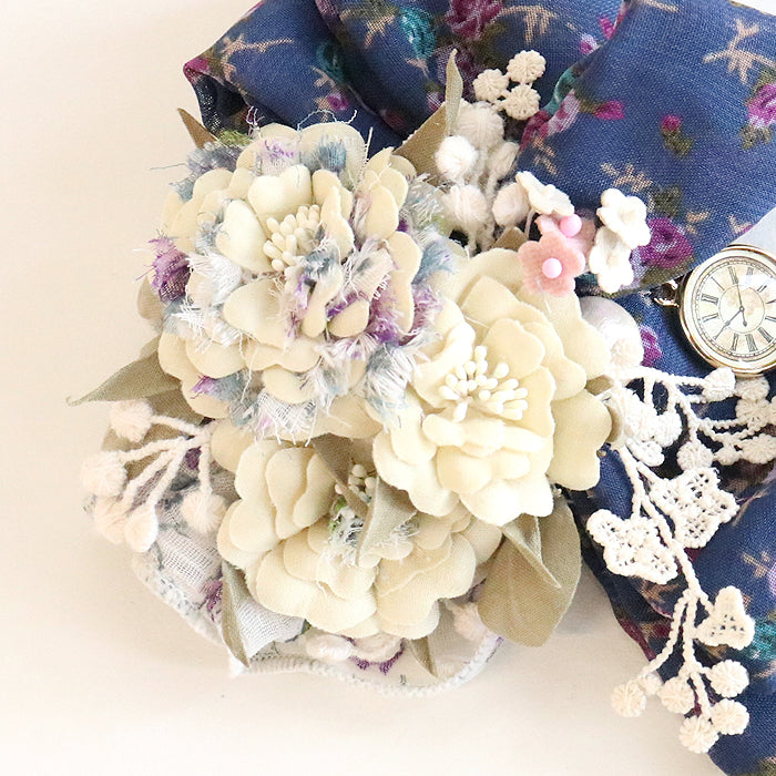 草木染めコサージュ小