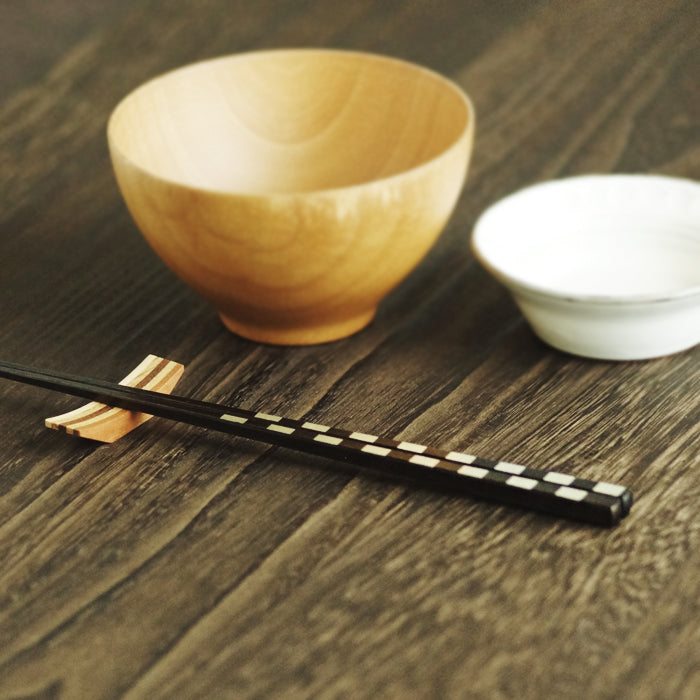 一文字箸 市松 銀