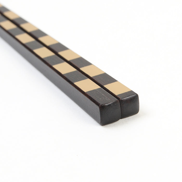 一文字箸 市松 金