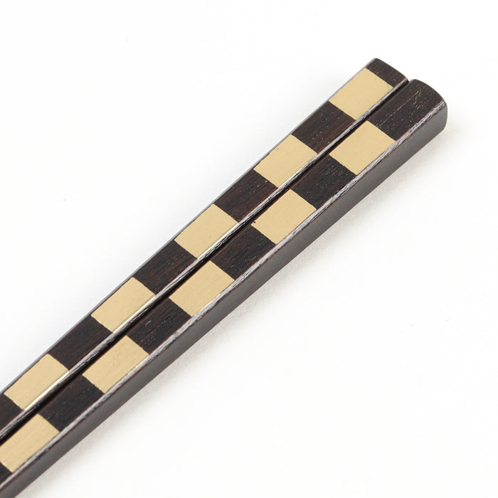 一文字箸 市松 金