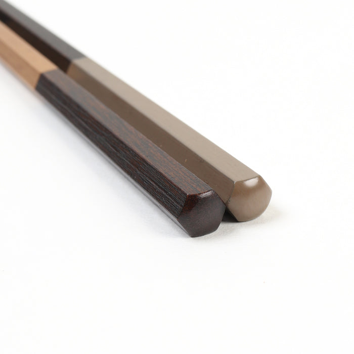 六角箸 市松 灰