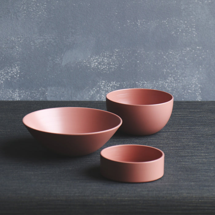 【越前漆器】 刷毛目 トレー丸S 桃