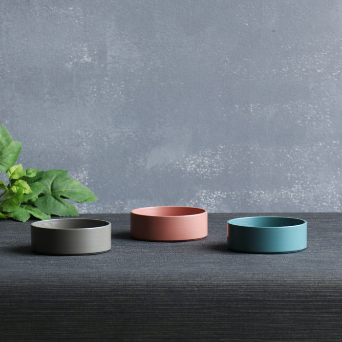 【越前漆器】 刷毛目 トレー丸S 桃