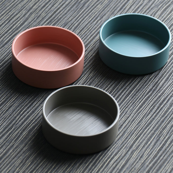 【越前漆器】 刷毛目 トレー丸S 桃