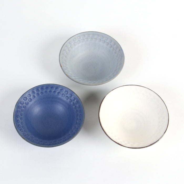 【越前焼】印花小鉢 青