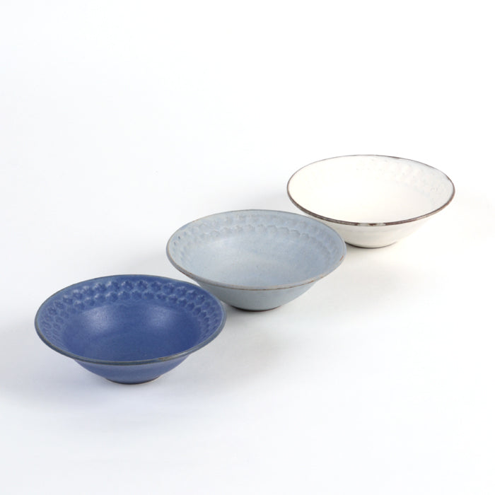 【越前焼】印花小鉢 青