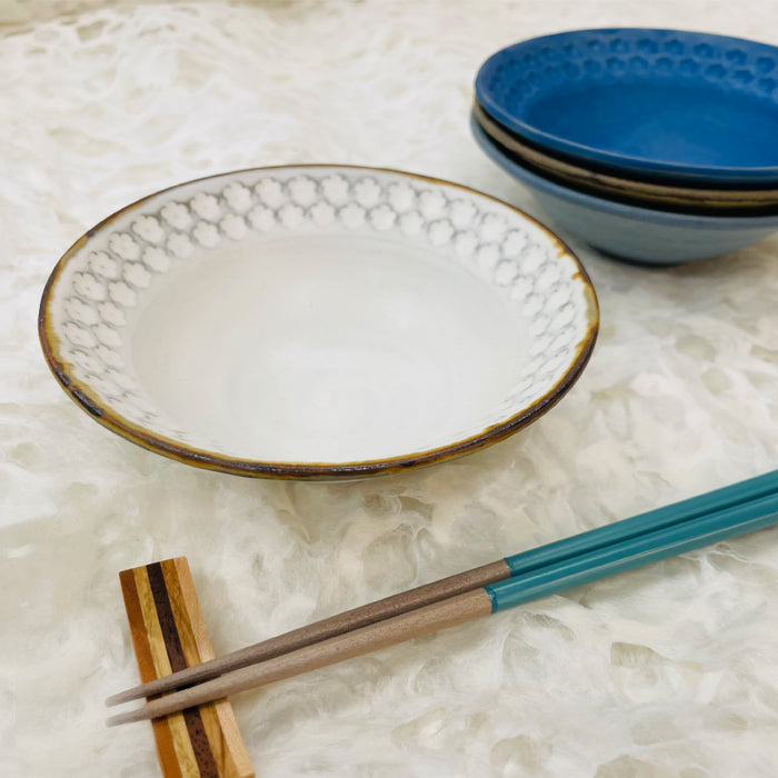 【越前焼】印花小鉢 青