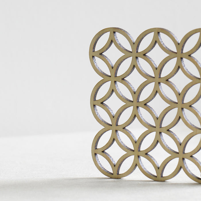 【越前箪笥】縁起柄コースター(七宝)