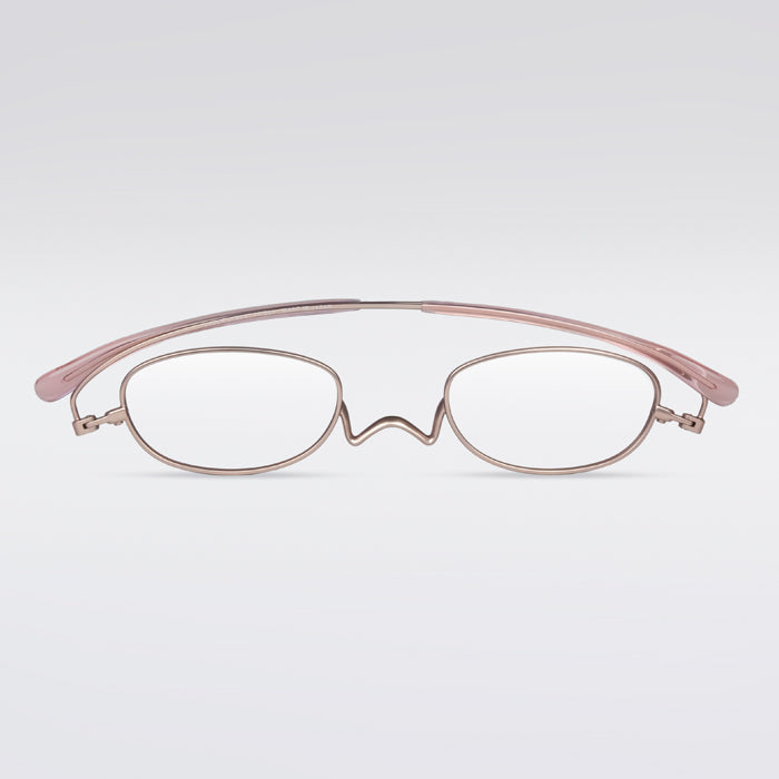 ペーパーグラス オーバル型 折りたたみ老眼鏡ピンク