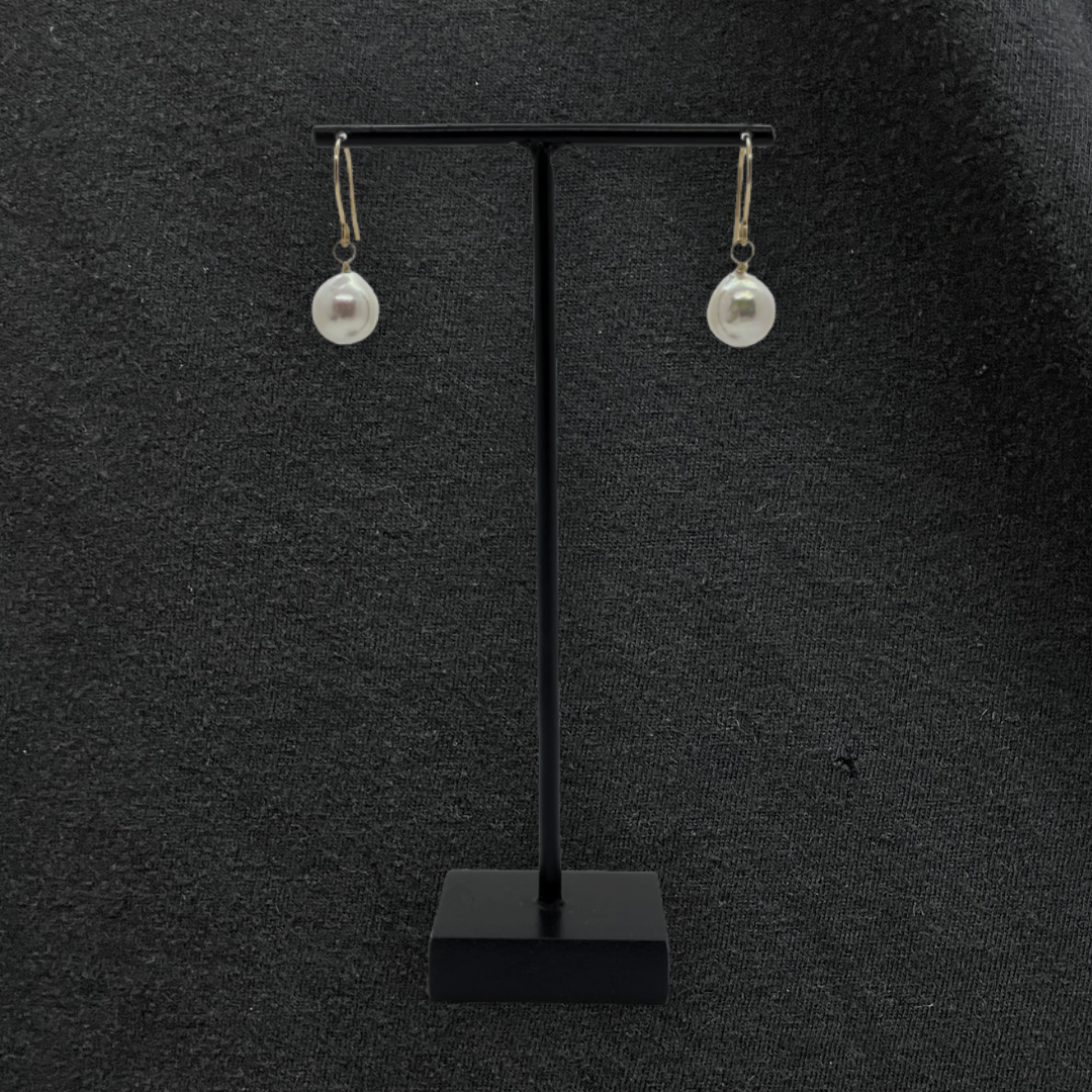 9mmパール フックピアス　ホワイト