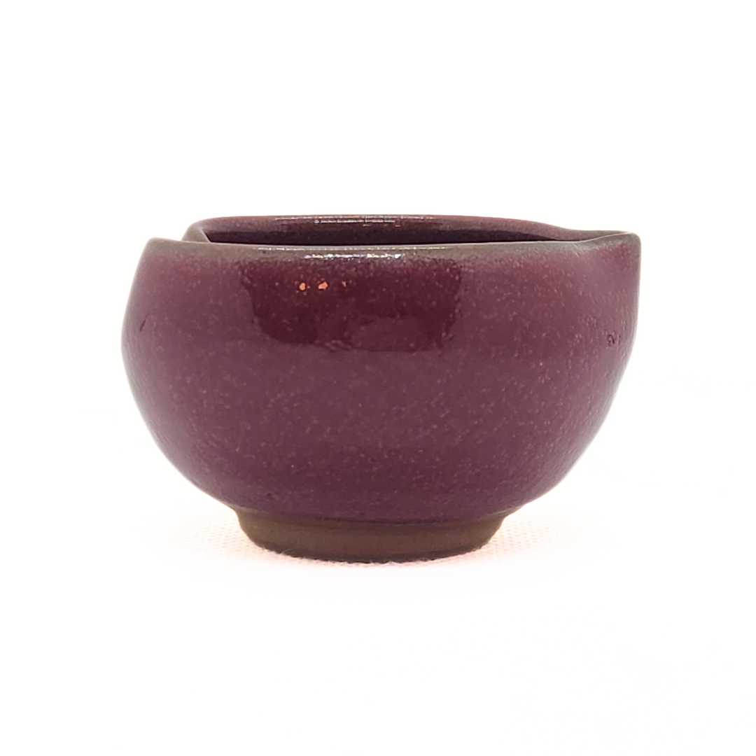 【越前焼】パープルハート ハートのぐい呑み