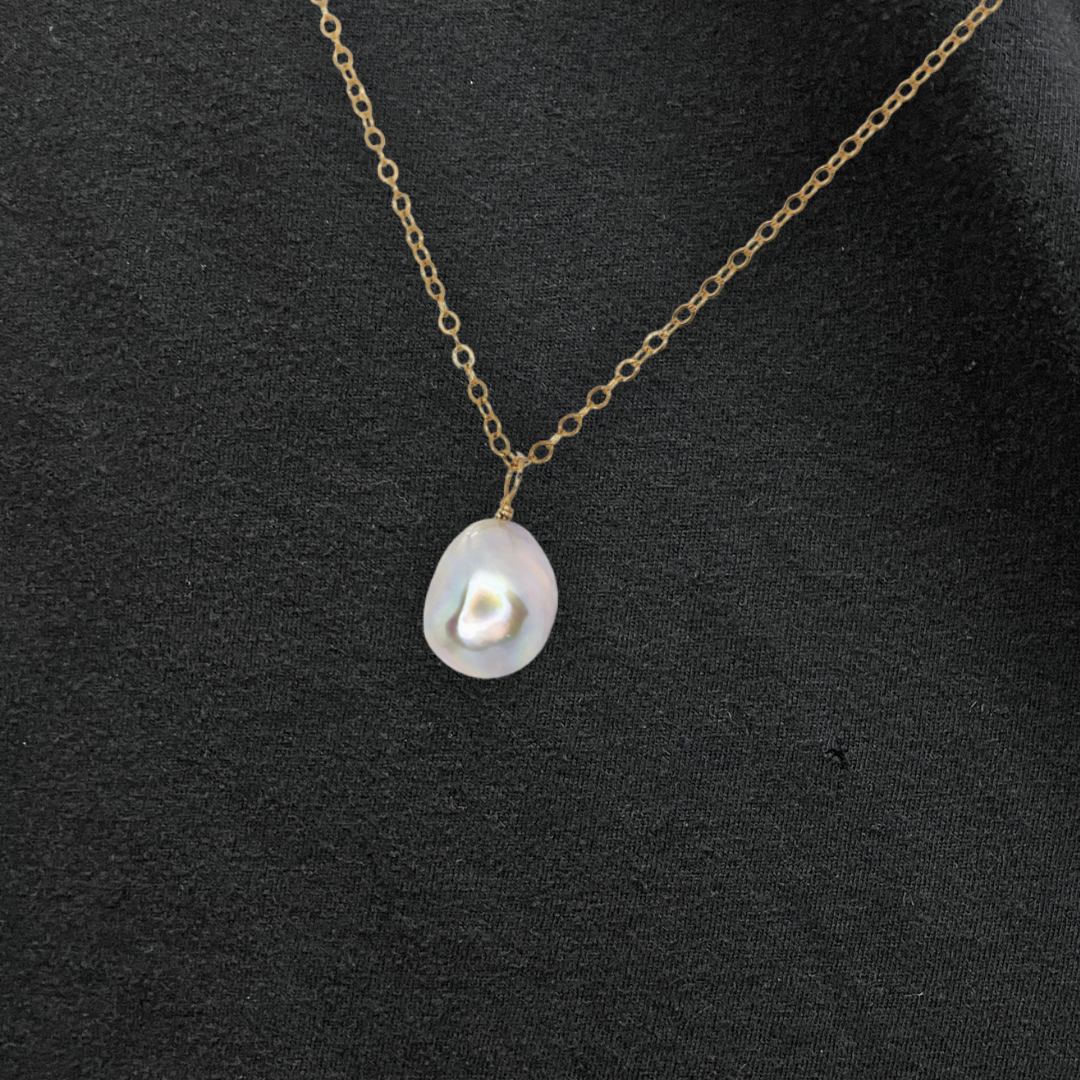 9mm一粒ペンダント　ゴールド