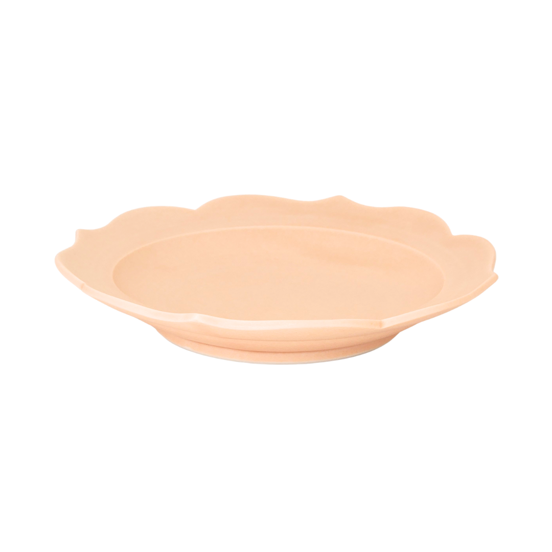 蓮花 リム皿 (深) マットピンク（化粧箱入り）