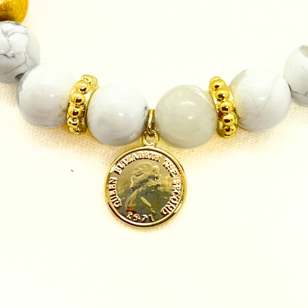 天然石ブレスレット　永遠色×ハウライト