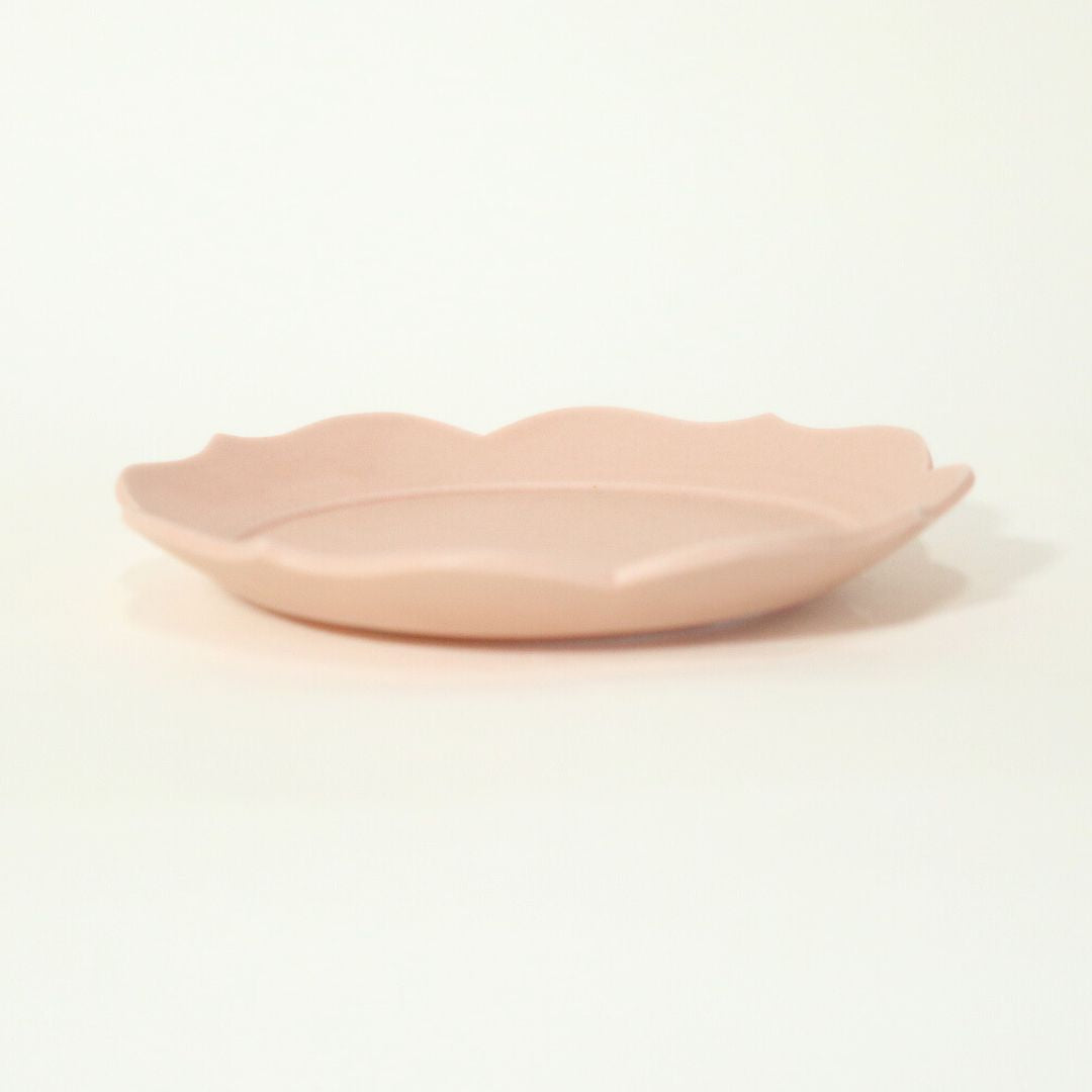 蓮花 リム皿 マットピンク