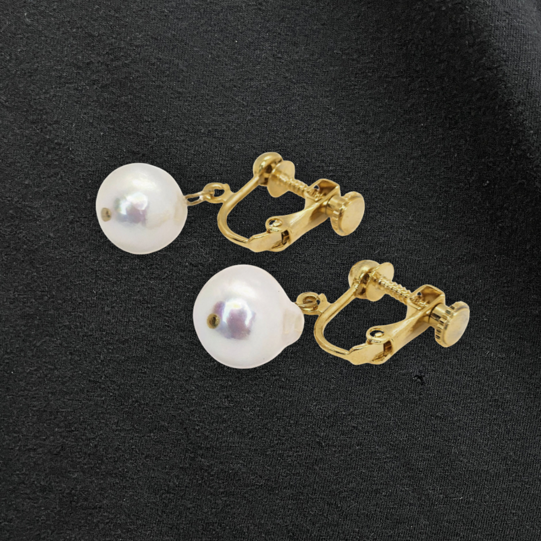 10mmパール ゴールドイヤリング
