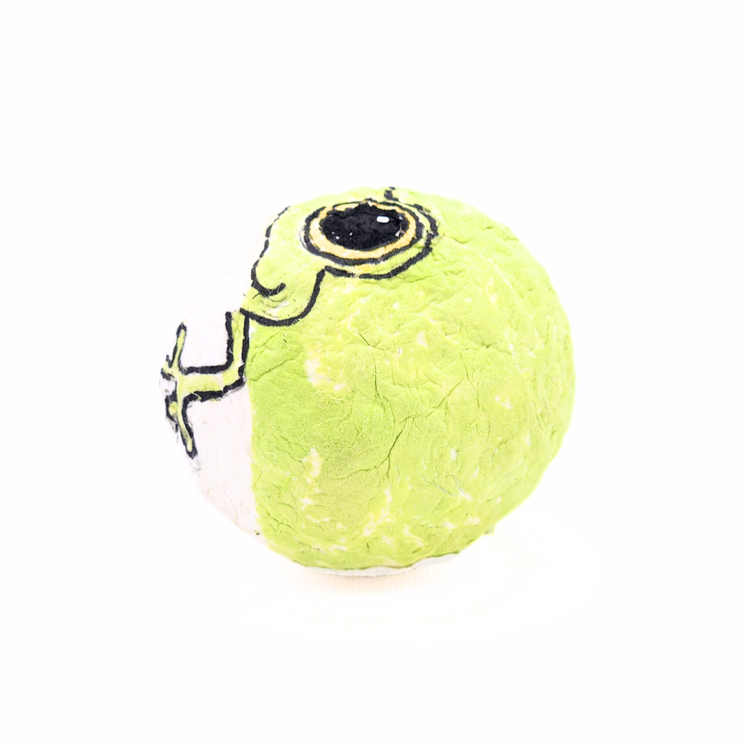 【越前和紙】手漉き和紙おきあがりこぼし　かえる-黄緑-