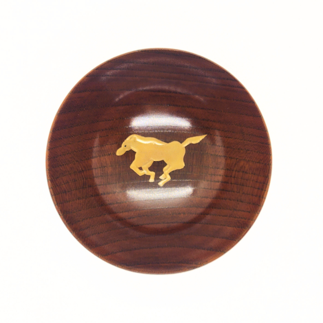 うすくちうるし 平盃　干支蒔絵