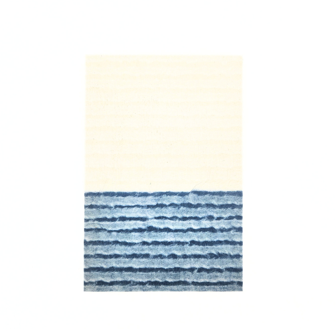 【越前和紙】御朱印帳　縞 生成り/青