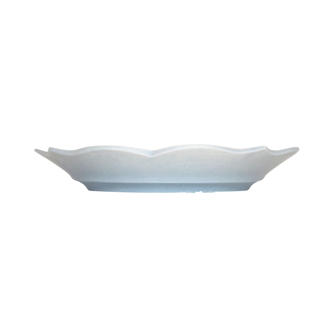 蓮花 リム皿 マットブルー（化粧箱入り）